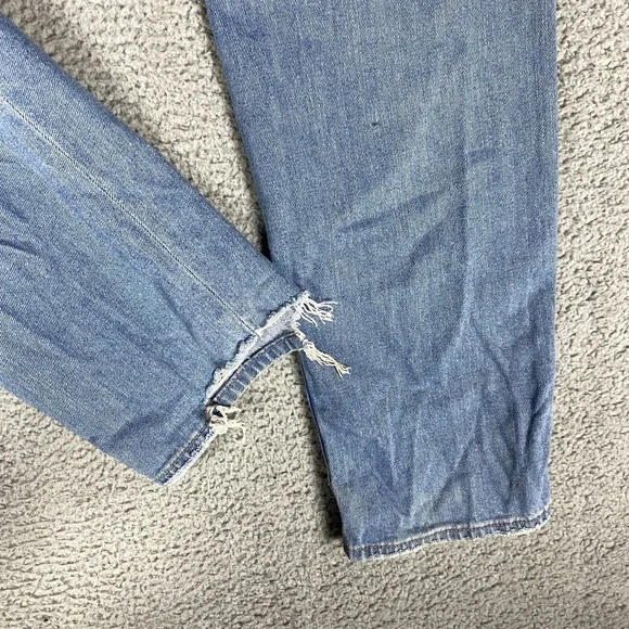 American Eagle Jeans Womens 2 Blue Baggy Jean High Rise Distressed Light Wash - Picture 10 of 13